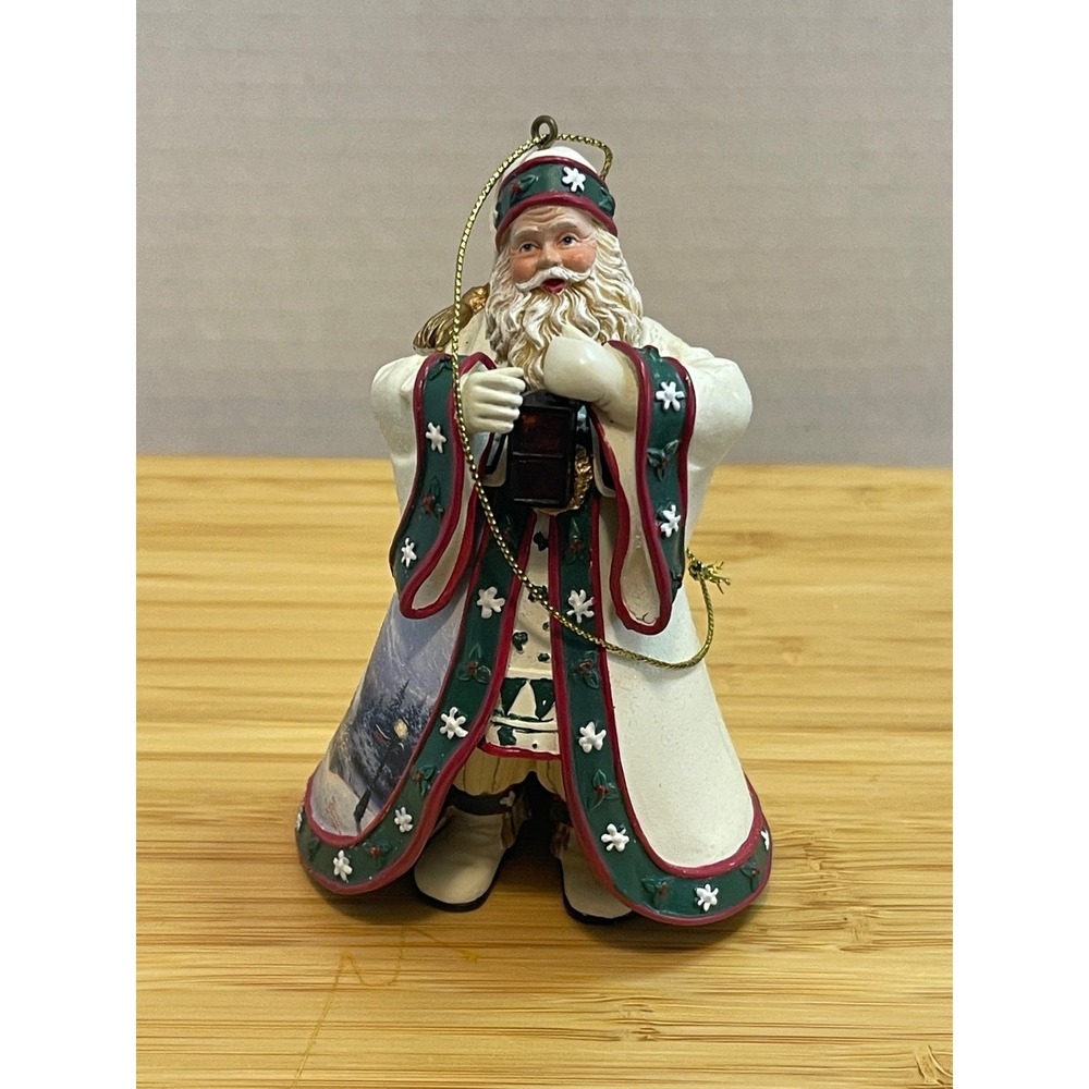 Thomas Kinkade Santas #1 (3) SET OLD WORLD VICTORIAN ORNAMENTS Ashton Drake 2004 - Picture 6 of 10